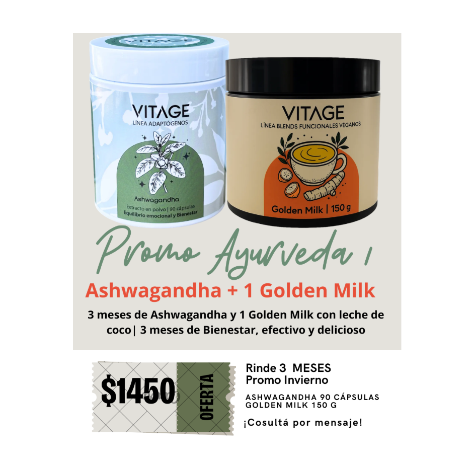 Promo Ayurveda 1 x 3 meses – Ashwagandha + Golden Milk
