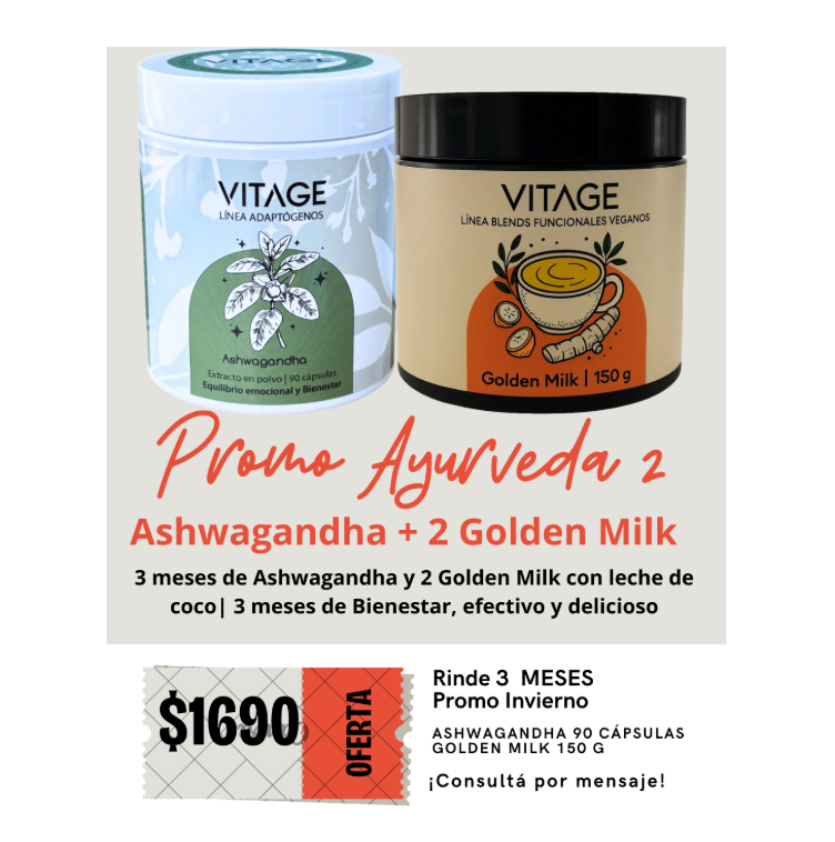 Promo Ayurveda 2 x 3 meses – Ashwagandha + 2 Golden Milk