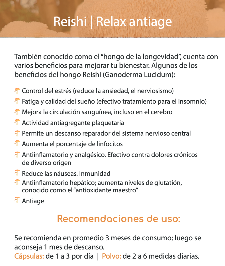 Hongos adaptógenos en cápsulas: Cordyceps, Reishi y Melena de León