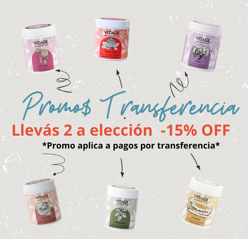 Promo Transferencia – 15% OFF en Adaptógenos