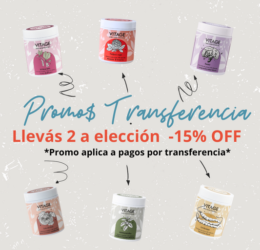 Promo Transferencia – 15% OFF en Adaptógenos