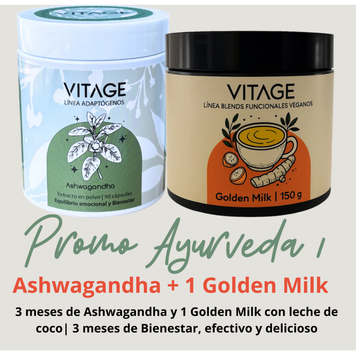 Promo Ayurveda 1 x 3 meses – Ashwagandha + Golden Milk
